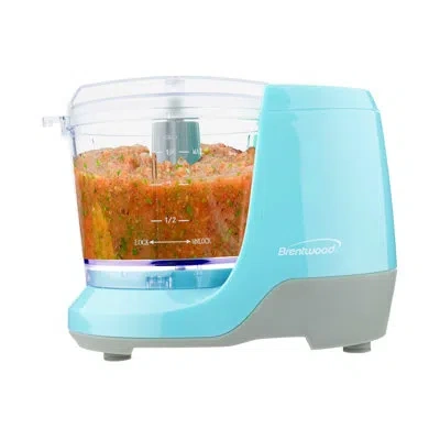 Brentwood 1.5 Cup Mini Food Chopper – 100w Electric Vegetable Chopper With Stainless Steel Blades, Safety Lock In Blue