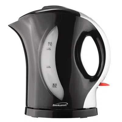 Brentwood 1.7 Liter Cordless Plastic Tea Kettle In Black With Silver Handle