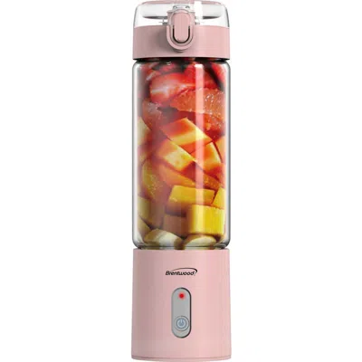 Brentwood 17 oz Battery Operated Glass Blender In Pink