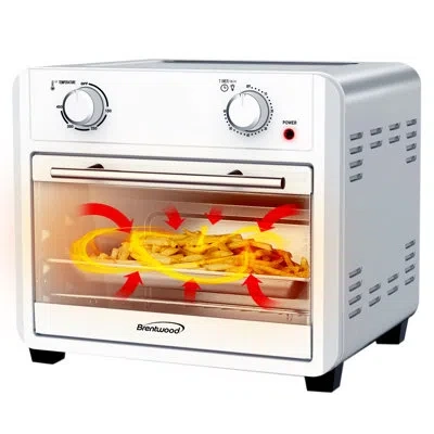 Brentwood 1700 Watt 24 Quart Convection Air Fryer Toaster Oven In Silver In White