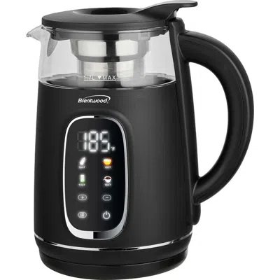 Brentwood 1.7l 1100w Cordless Digital Glass Electric Kettle In Black