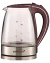 Brentwood 1.7-liter Tempered Glass Tea Kettle In Purple In Burgundy