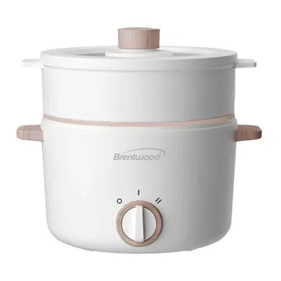 Brentwood 3 Liter Multi-function Electric Hot Pot Cooker In White