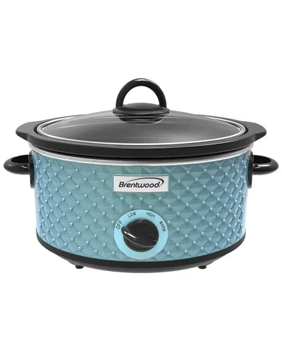 Brentwood 3.5qt Diamond Pattern Slow Cooker In Blue