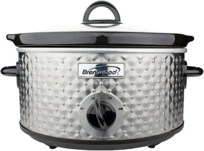 Brentwood 3.5qt Diamond Pattern Slow Cooker In Black
