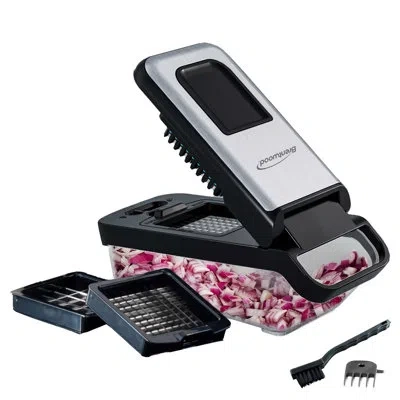 Brentwood 3.6 Cup  Vegetable Chopper In Black With 2 Interchangeable Blades In Multi