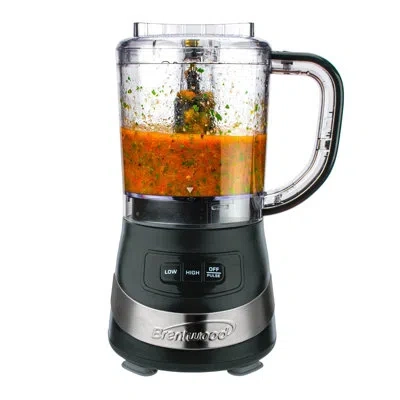 Brentwood 3-cup Electric Food Processor – 200w Mini Food Chopper With 2 Speeds + Pulse, Stainless Steel Blades In Black