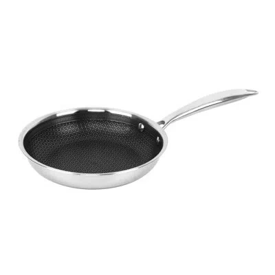 Brentwood 3-ply Hybrid Non-stick Stainless Steel Induction-ready Frying Pan (11 In.) In Black