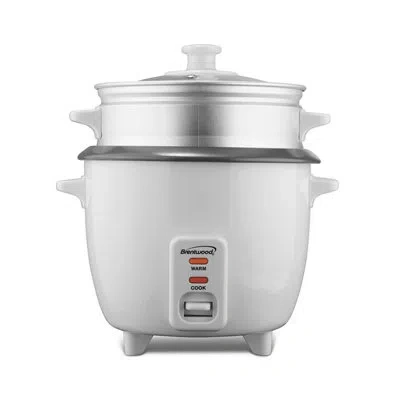 Brentwood 4 Cup Rice Cooker With Steamer In White