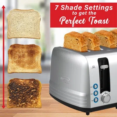 Brentwood 4 Slice Toaster In Silver