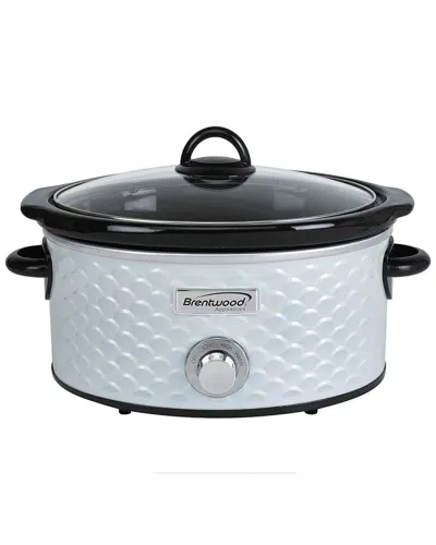 Brentwood 4.5qt Slow Cooker Scallop Pattern In White