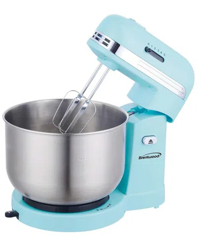 Brentwood 5-speed Stand Mixer With 3 Quart Stainless Steel Mixing Bow In Blue
