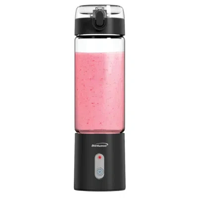 Brentwood 50-watt 17-oz. Portable Battery-operated Usb-chargeable Glass Blender In Black