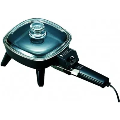 Brentwood 6" Non Stick Electric Skillet With Glass Lid In Black