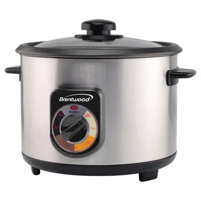 Brentwood 700-watt 10-cup Uncooked/20-cup Cooked Crunchy Persian Rice Cooker With Lid In Stainless Steel;black