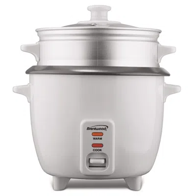 Brentwood 8 Cup Rice Cooker / Non-stick With Steamer In White 8 Cup Rice Cooker / Non-stick With Steamer In White
