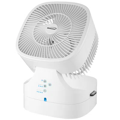 Brentwood 8 Inch Three Speed Oscillating Desktop Fan With Remote Control In White 8 Inch Three Speed Oscillating Desktop Fan With Remote Control In White