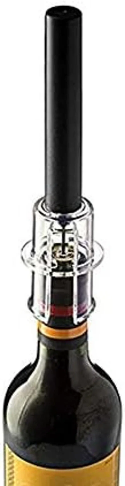 Brentwood Air Pump Wine Bottle Opener With Foil Cutter Vacuum Stopper And Aerator Pourer In Black