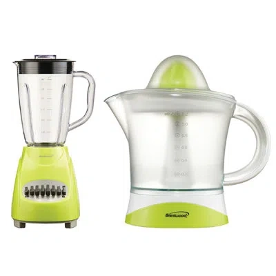 Brentwood Appliances Citrus Juicer And Pulse Personal Blender In Green
