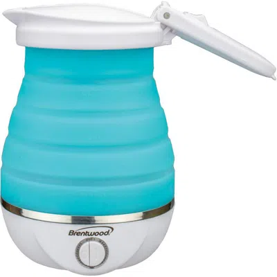 Brentwood Dual Voltage 3.3 Cup Collapsible Travel Kettle In Blue
