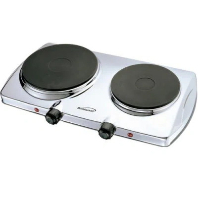 Brentwood Electric 1440w Double Hotplate In Silver