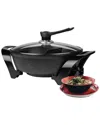 Brentwood Electric Non-stick 6qt Shabu Shabu Pot In Black