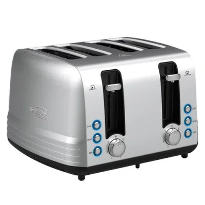 Brentwood Extra Wide 4 Slot Stainless Steel Toaster In Silver