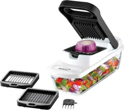 Brentwood Pro Food Chopper And Vegetable Dicer With 6.3 Cup Storage Container In Black