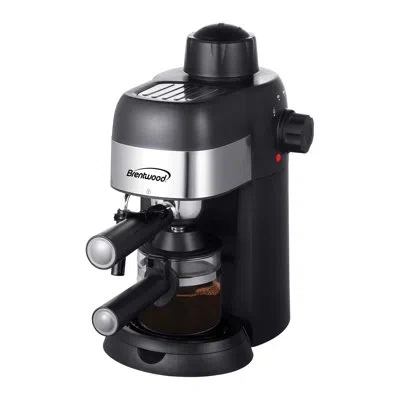 Brentwood Ga-134bk 4-cup Stainless Steel Espresso And Cappuccino Maker Machine In Black