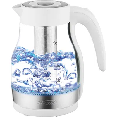 Brentwood Glass 1.7 Liter Electric Kettle With Tea Infuser In White