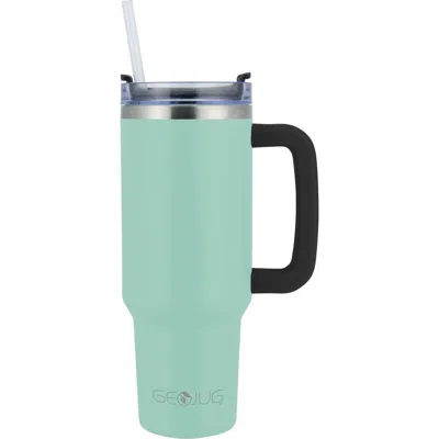 Brentwood Insulated Stainless Steel Tumbler Cup With Handle, Lid, And Straw, In Blue