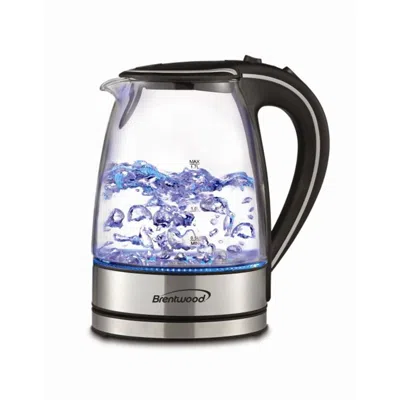 Brentwood Kt1900bk 1.7l Tempered Glass Tea Kettle- Black In Blue