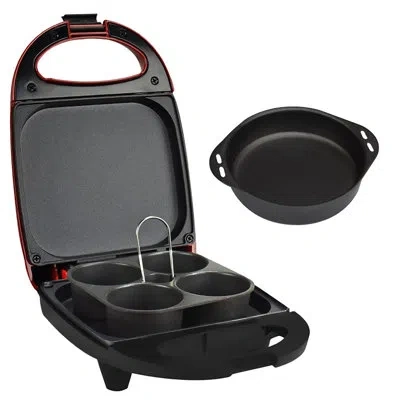 Brentwood Mini Sous Vide Style Egg Bite Maker In Red In Black