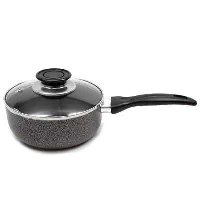 Brentwood Non-stick Aluminum Saucepan With Lid In Gray