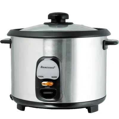Brentwood Rice Cooker With Steamer In Silver