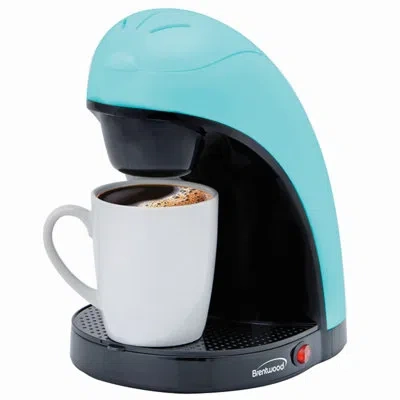 Brentwood Single-serve Drip Coffee Maker With Ceramic Mug (blue)