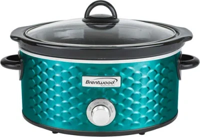 Brentwood 4.5qt Slow Cooker Scallop Pattern In Blue