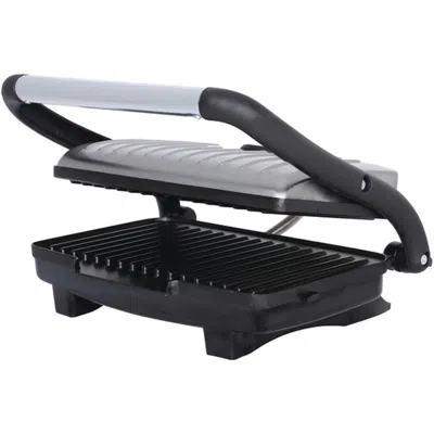 Brentwood Ts-611 1000w Ceramic Panini Press Grill, Metallic In Black