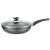 Brentwood Wok W/ Lid Aluminum Non-stick 10 In Black