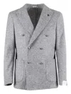 Brera Check-print Double-breasted Blazer In Gray