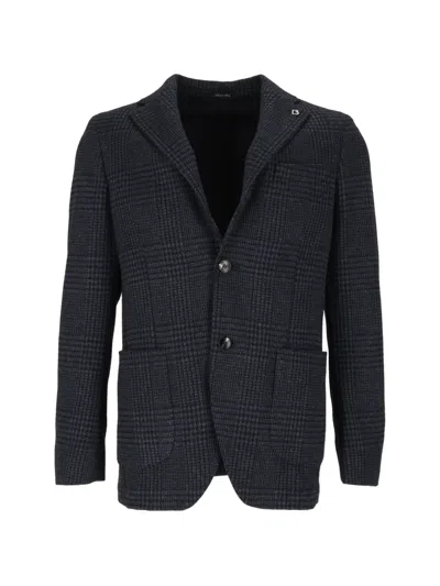 Brera Check-pattern Blazer In Blue
