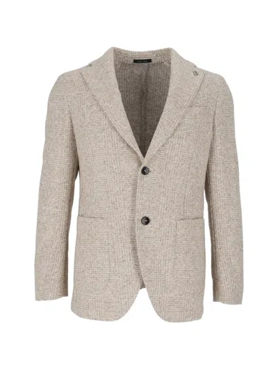Brera Check-pattern Notched-lapel Blazer In Neutral