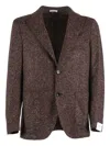 Brera Herringbone Single-breasted Blazer In Brown
