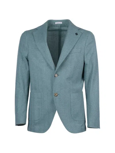 Brera Herringbone-knit Single-breasted Blazer In Blue