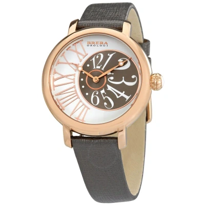 Brera Orologi Valentina Elegant Quartz White Dial Ladies Watch Brvael3802-antr-saf In Gold Tone / Grey / Rose / Rose Gold Tone / White