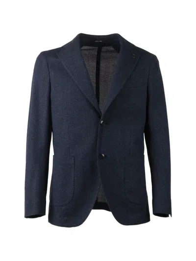 Brera Single-breasted Cotton Jacket In Blue