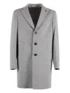 Brera Three-button Wool Coat In Gray