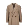 Breras 'arezzo' Wool Double-breasted Jacket In Brown