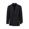 Breras 'arezzo' Wool-blend Double-breasted Jacket In Black