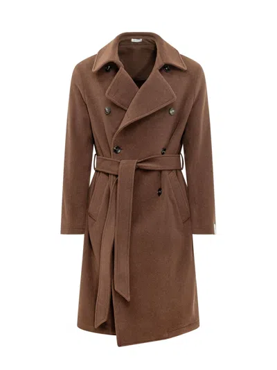 Breras Classic Overcoat In Brown